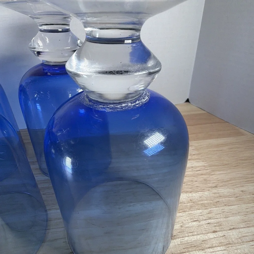 Dansk Genna Azure Blue Iced Tea Glasses Set Of 6 Modern Stemware